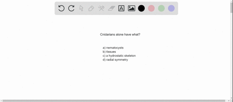 the-cnidarians-alone-have-_______-a-nematocysts-b-tissues-c-a-hydrostatic-skeleton-d-radial-symmetry