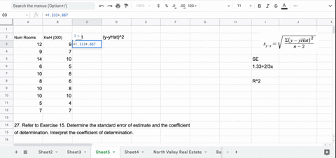 SOLVED: Refer to Exercise 15 . Determine the standard error of estimate ...