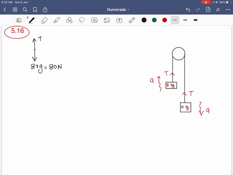 two masses 8 kg and 12 kg are connected at the two ends of a light ...
