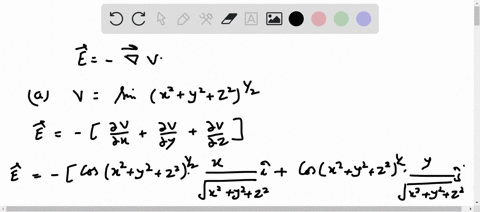 find-the-electric-field-due-to-the-following-potentials-a-vsin-leftx2y2z2right1-2-b-vrho2z1-sin-phi-