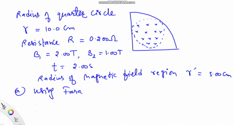 the-conducting-loop-in-the-shape-of-a-quartercircle-shown-in-the-figure-has-a-radius-of-100-mathrmcm