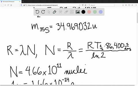 the-activity-of-a-sample-of-35_16s-t_frac12-8737-days-is-428-times-104-decays-per-second-what-is-the