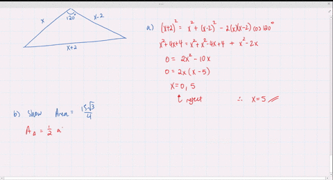 the-lengths-of-the-sides-of-a-triangle-a-b-c-are-x-2-x-and-x2-the-largest-angle-is-120circ-a-find-2