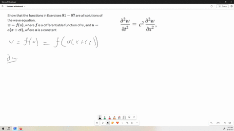 show-that-the-functions-in-exercises-81-87-are-all-solutions-of-the-wave-equation-wfu-where-f-is-a-d