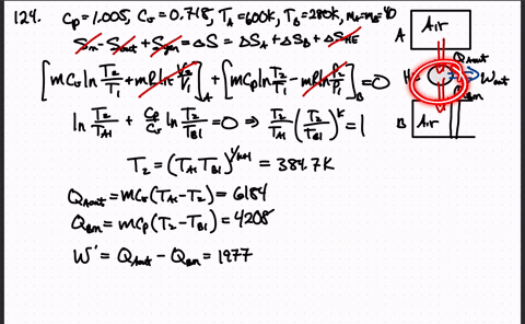 a-constant-volume-tank-has-a-temperature-of-600-mathrmk-and-a-constant-pressure-device-has-a-tempera