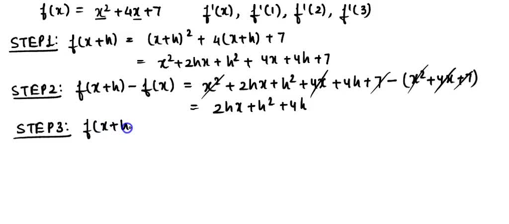 SOLVED Use The Four step Process To Find F prime x And Then Find F 