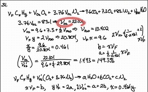 a-fuel-c_x-h_y-is-burned-with-dry-air-and-the-product-composition-is-measured-on-a-dry-mole-basis-to