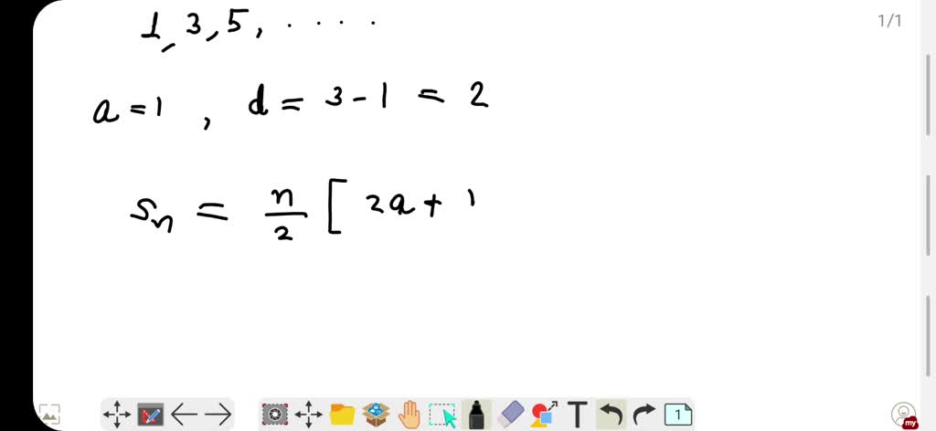 formula to find sum of first n positive odd integers