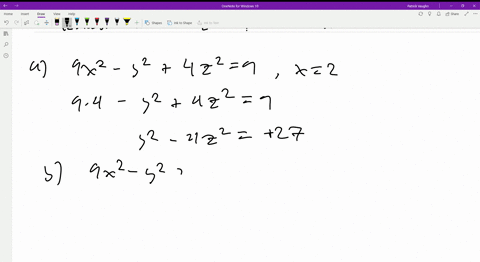 in-these-exercises-traces-of-the-surfaces-in-the-planes-are-conic-sections-in-each-part-find-an-eq-2