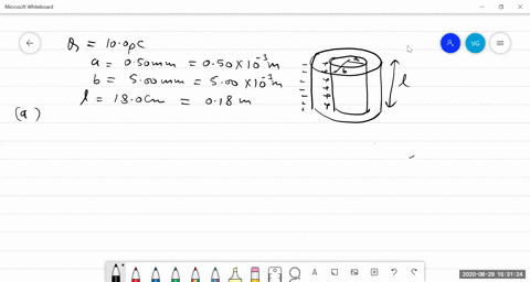 Solved A Capacitor Is Made From Two Hollow Coaxial Copper Cylinders One Inside The Other There Is Air In The Space B