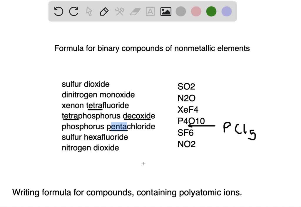 Solved Write The Formula For Each Of The Followin