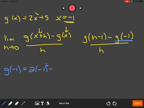 find-the-slope-of-the-tangent-line-to-the-graph-of-the-function-at-the-given-value-of-x-gx2-x25-quad