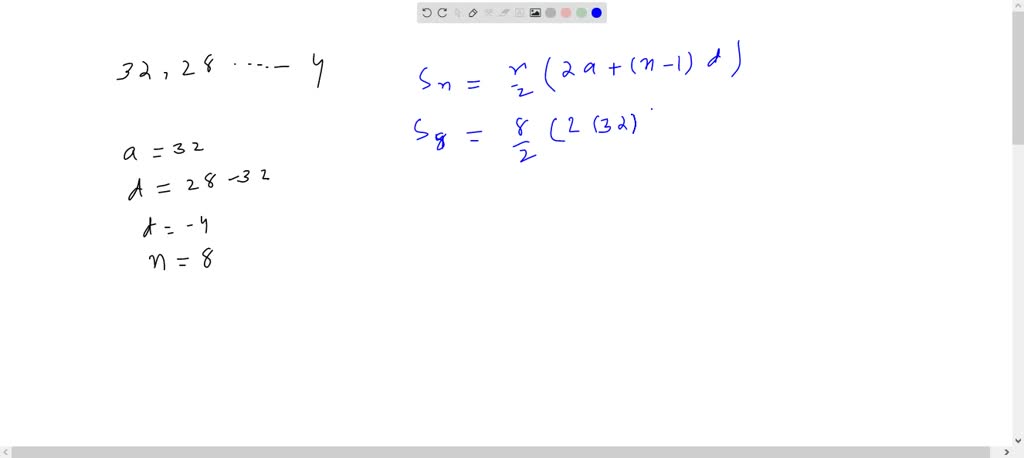 SOLVED: Find the number of terms and the sum of the terms of the ...