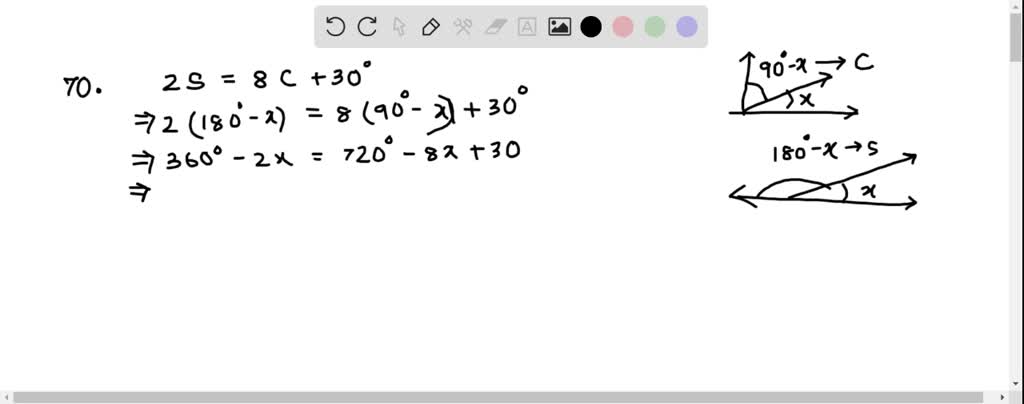 write the supplement angle of x minus 30 degree