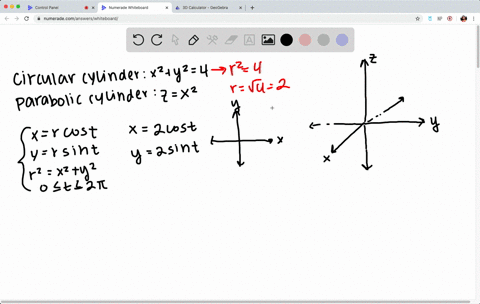 Solved Try To Sketch By Hand The Curve Of Intersection Of The Circular Cylinder X 2 Y 2 4 And The Parabolic Cylinder Z X 2 Then Find Parametric Equations For This Curve And Use These Equations And