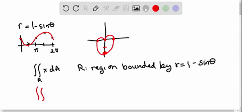 use-polar-coordinates-to-evaluate-the-double-integral-iint_r-x-d-a-where-r-is-bounded-by-r1-sin-thet
