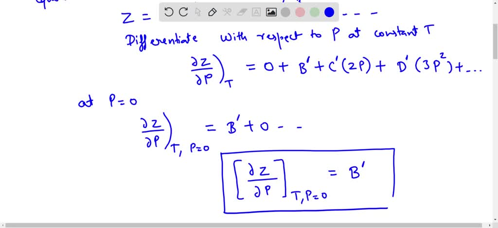 SOLVED:(a) Using the virial expansion P ν=R T(1+B P+C P^2+⋯) calculate ...