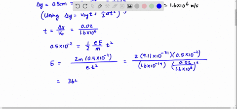 an-electron-is-projected-with-an-initial-speed-v_0-160-times-106-mathrmm-mathrms-into-the-uniform-fi