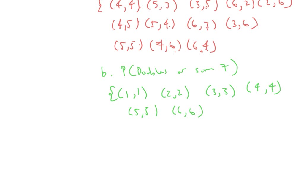 Two dice are rolled. Find the probability of getting a. A sum of 8,9