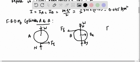 the-uniform-4-mathrmkg-cylinder-a-with-a-radius-of-r150-mathrmmm-has-an-angular-velocity-of-omega_05