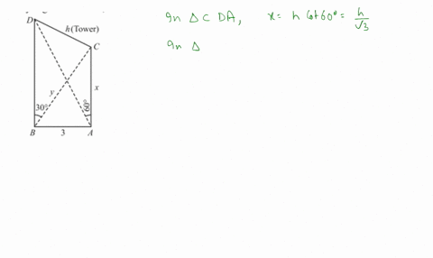 the-angular-elevation-of-tower-c-d-at-a-point-a-due-south-of-it-is-60circ-and-at-a-point-b-due-west-