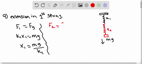 SOLVED:A light spring with spring constant k1 is hung from an elevated ...