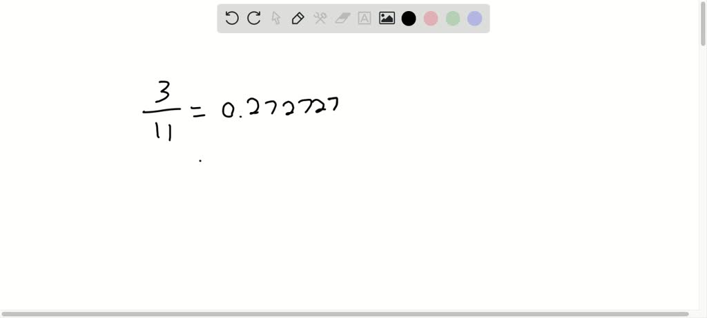 SOLVED:Use your calculator to find the decimal equivalents. (3)/(11 ...