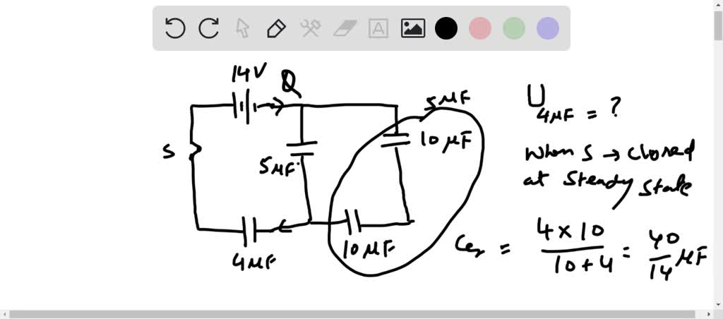 SOLVED:Four capacitors and a switch S are connected to a source as ...