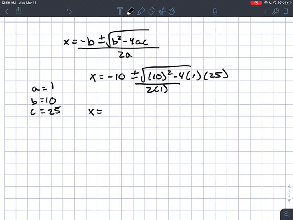 SOLVED:Use the quadratic formula to solve each equation. These ...