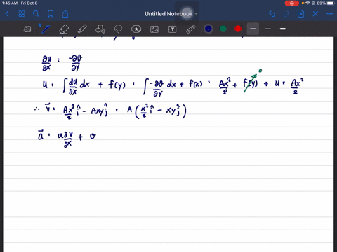 the-y-component-of-velocity-in-a-two-dimensional-incompressible-flow-field-is-given-by-v-a-x-y-where