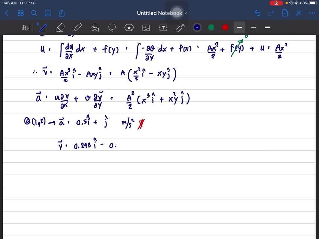 ⏩SOLVED:The y component of velocity in a two-dimensional… | Numerade