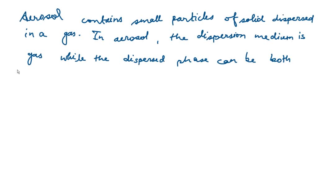 SOLVEDThe aerosol is a kind of colloid in which(a) solid is dispersed
