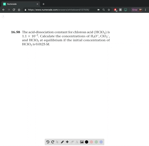the-acid-dissociation-constant-for-chlorous-acid-leftmathrmhclo_2right-is-11-times-10-2-calculate-th