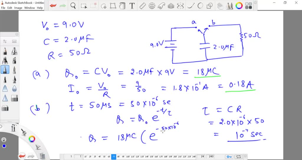 a. What does an uncharged capacitor look like at the instant of ...