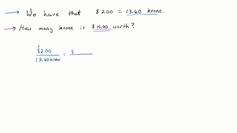 SOLVED:In the exercises, solve the proportion problem. changed \ US into 385 Australian dollars. How many Australian dollars did she receive per US dollar?