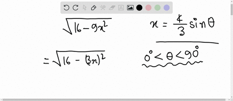 simplify-each-expression-for-the-given-value-of-x-assume-the-angle-theta-is-acute-sqrt16-9-x2-text-i