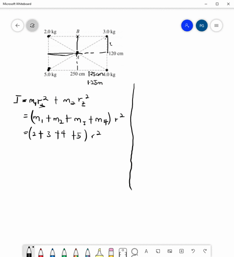 find-the-moment-of-inertia-of-the-four-masses-shown-in-eig-10-7-relative-to-an-axis-perpendicular-to