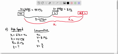 constant-acceleration-when-a-high-speed-passenger-train-traveling-at-161-mathrmkm-mathrmh-rounds-a-b