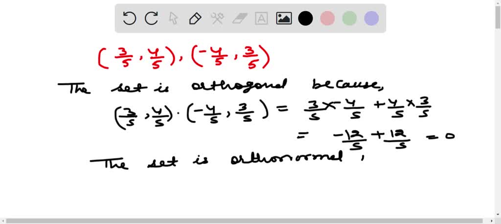 SOLVED:(a) Determine Whether The Set Of Vectors In R^n Is Orthogonal ...