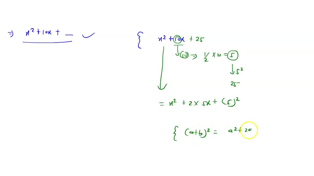 SOLVED:To complete the square of x^2+10 x, you would (add/subtract) the ...