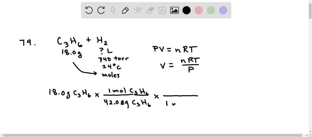 SOLVED:Propylene, C3 H6, reacts with hydrogen under pressure to give ...