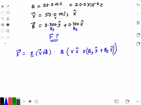 a-particle-with-a-charge-of-200-mu-mathrmc-moves-along-the-x-axis-with-a-speed-of-500-mathrmm-mathrm