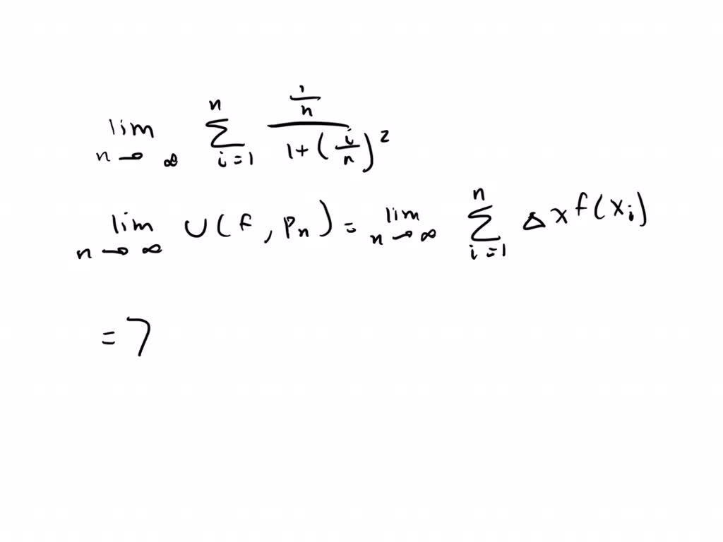 SOLVED:Find the limits by using the definite integral. limn →∞((1)/(n^2 ...
