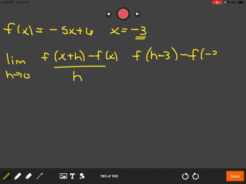 find-the-slope-of-the-tangent-line-to-the-graph-of-the-function-at-the-given-value-of-x-fx-5-x6-quad