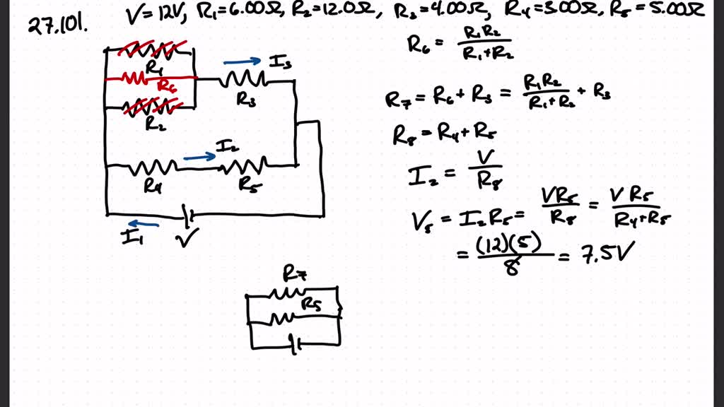 SOLVED:In Fig. 27-82, an ideal battery of emf ℰ=12.0 V is connected to ...