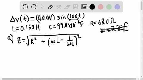 a-sinusoidal-voltage-delta-vt400-mathrmv-sin-100-t-is-applied-to-a-series-r-l-c-circuit-with-l160-ma
