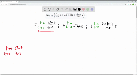 3-6-find-the-limit-lim-_t-rightarrow-1leftfract2-tt-1-mathbfisqrtt8-mathbfjfracsin-pi-tln-t-mathbfkr