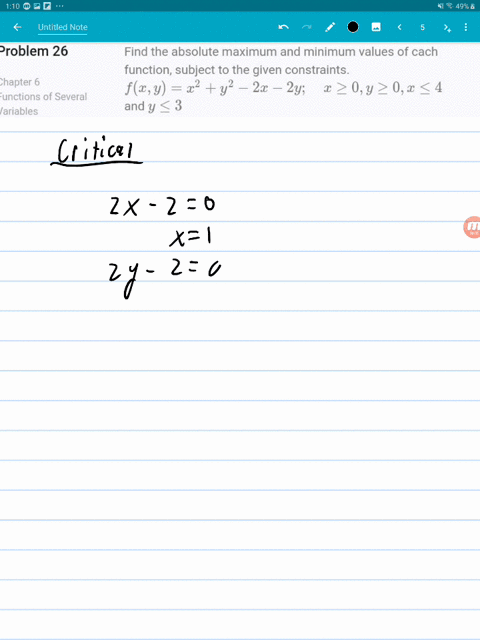 find-the-absolute-maximum-and-minimum-values-of-cach-function-subject-to-the-given-constraints-fx-yx