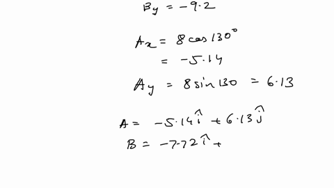 vectors-veca-and-vecb-lie-in-an-x-y-plane-veca-has-magnitude-800-and-angle-130circ-vecb-has-componen