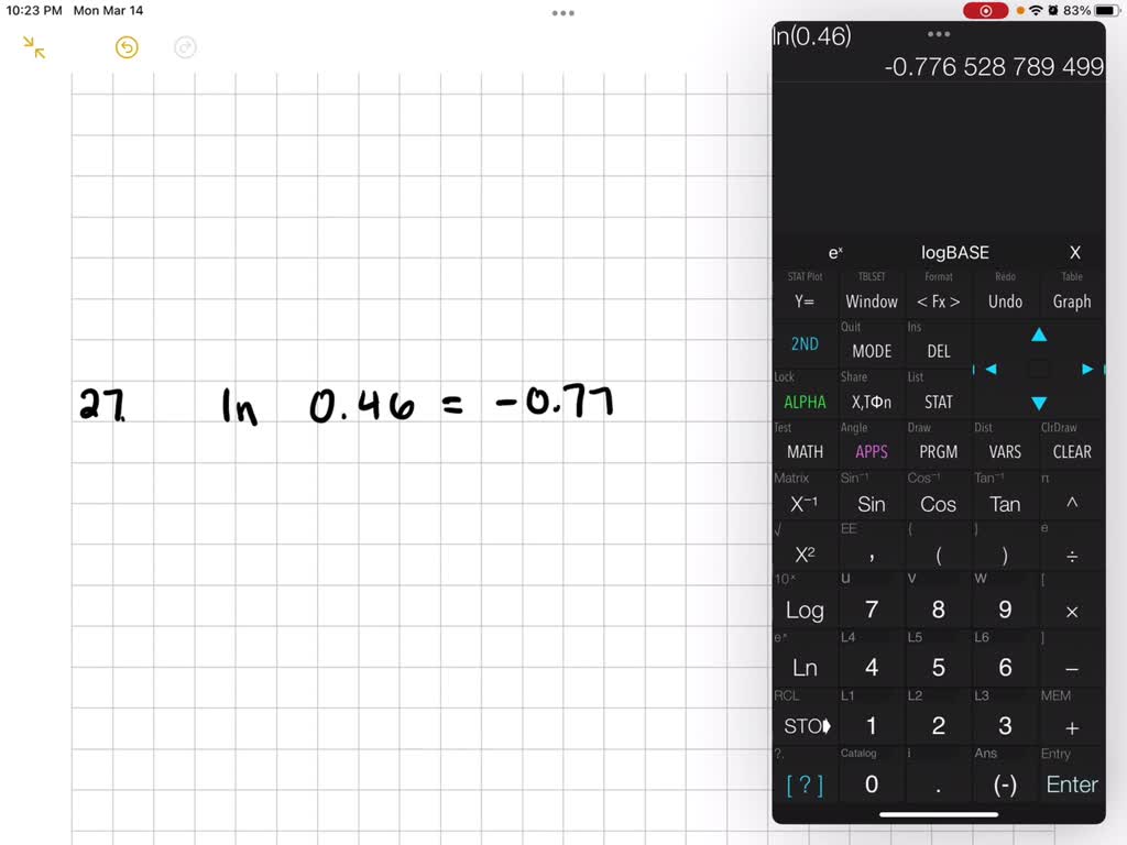 SOLVEDUse your calculator to find each natural logarithm. Express
